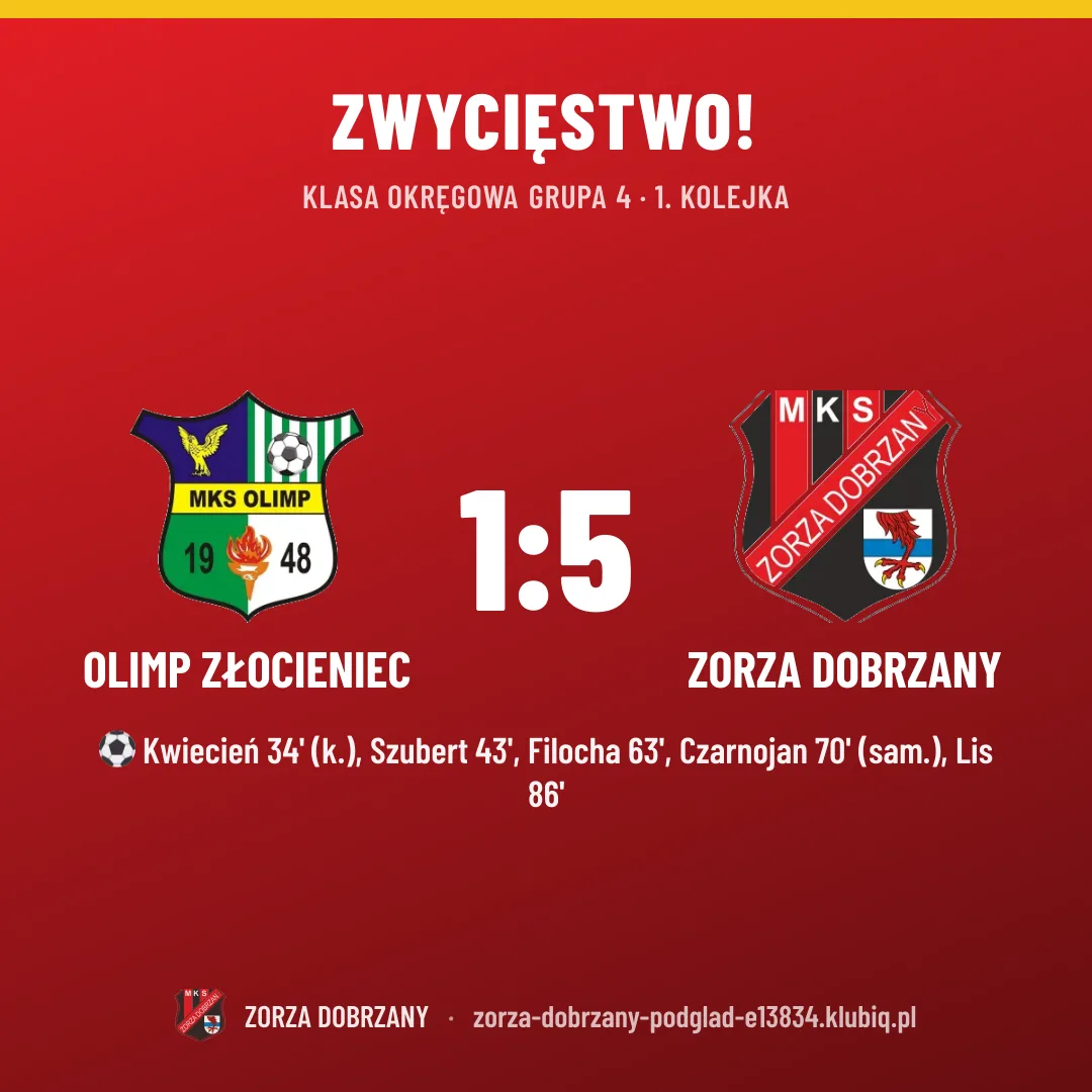 Olimp Złocieniec 1:5 Zorza Dobrzany